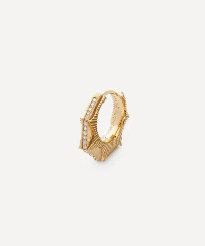 Marie Lichtenberg 18ct Gold Nyc Diamond Small Hoop Earring