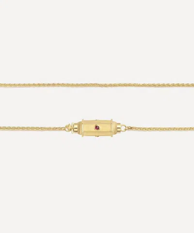 Marie Lichtenberg 18ct Gold Ruby Micro Coco Locket Necklace