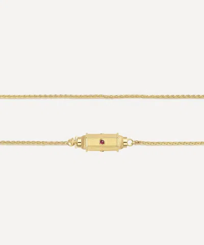 Marie Lichtenberg 18ct Gold Ruby Micro Coco Locket Necklace
