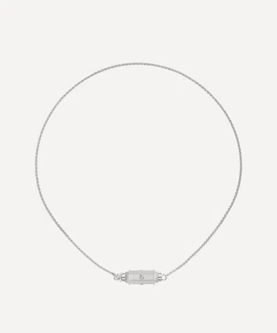 Marie Lichtenberg 18ct White Gold Diamond Micro Coco Locket Necklace