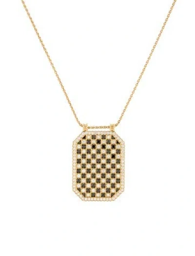 Pre-owned Marie Lichtenberg 18k 2.93ctw Diamond Check Scapular Pendant Necklace, 20.5" In Multi