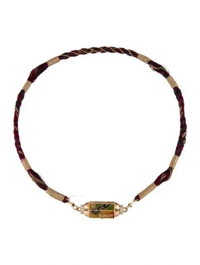 Pre-owned Marie Lichtenberg 18k Blunt Box Locket Necklace, 17.5" In Multi