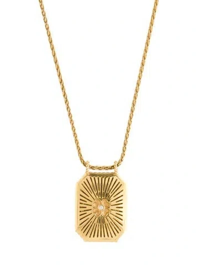 Pre-owned Marie Lichtenberg 18k Diamond Scapular Pendant, 15" In Multicolor