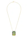 Marie Lichtenberg 18k Yellow Gold Evil Eye Sapphire And Diamond Necklace In Gold