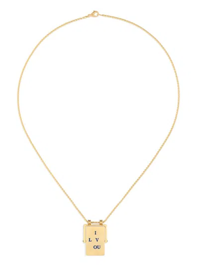 Marie Lichtenberg 18k Yellow Gold I Love You Spinner Scapular Necklace