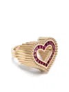 Marie Lichtenberg 18kt Yellow Gold Love Ruby And Diamond Ring In Gold