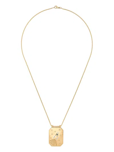 Marie Lichtenberg 18k Yellow Gold Love You Diamond And Sapphire Necklace