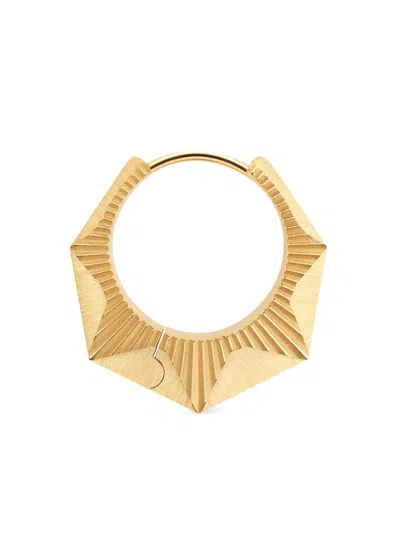 Marie Lichtenberg 18kt Yellow Gold Nyc Gm Diamond Hoop Earring
