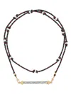 Marie Lichtenberg Candy Cane 18-karat Gold, Cord, Pearl And Diamond Necklace In Blue