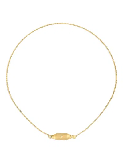 MARIE LICHTENBERG 18KT YELLOW GOLD MICRO COCO LOCKET DIAMOND NECKLACE