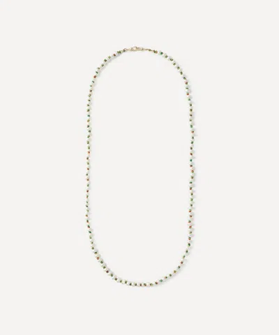 Marie Lichtenberg 9ct Gold Mauli Full Pearl Necklace In Green