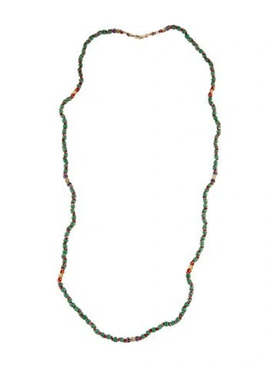 Pre-owned Marie Lichtenberg 9k Mauli Ghana Bead Strand Necklace, 30" In Multi