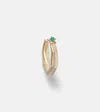 Marie Lichtenberg Baba Large 18kt Gold Single Earring With Diamonds And Emerald In Gold