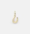 Marie Lichtenberg Baby Charm Horseshoe 18kt Gold Single Earring With Sapphire In Gold