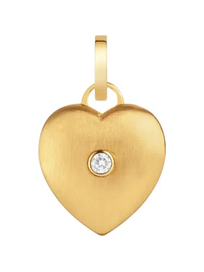 Marie Lichtenberg Diamond Heart-pendant Necklace In Gold