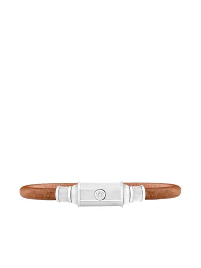 Marie Lichtenberg Diamond Lasso Leather Bracelet In Brown