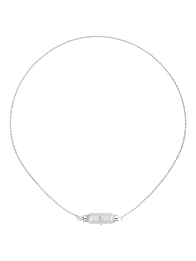 Marie Lichtenberg Diamond Micro Coco Necklace In Blue