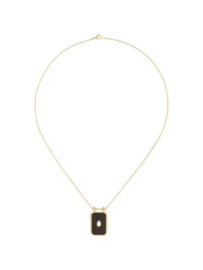 Marie Lichtenberg Ebony Eye Diamond Necklace In Gold