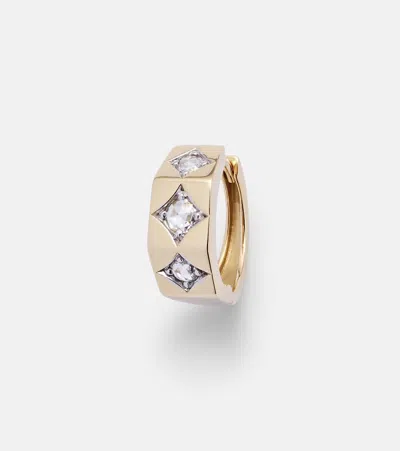 Marie Lichtenberg Ecrou Medium 18kt Gold Single Hoop Earring With Diamonds