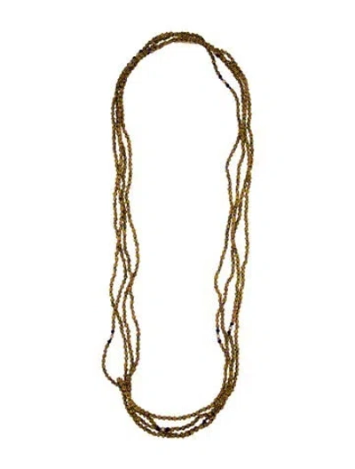 Pre-owned Marie Lichtenberg Engraved Baby Locket Mauli Ghana Beads Necklace, 4m In Multi