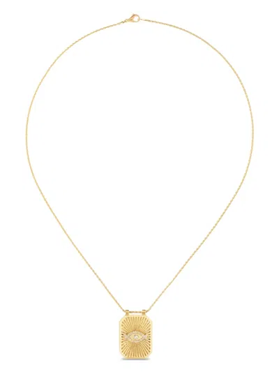Marie Lichtenberg Eye Diamond Scapular Necklace In Gold