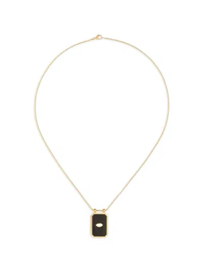 Marie Lichtenberg Eye Ebony Diamond Scapular Necklace In Gold