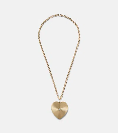 Marie Lichtenberg Heart Jumbo 18kt Gold Pendant Necklace With Diamond