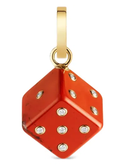 Marie Lichtenberg Jasper Dado Diamond Charm In Burgundy