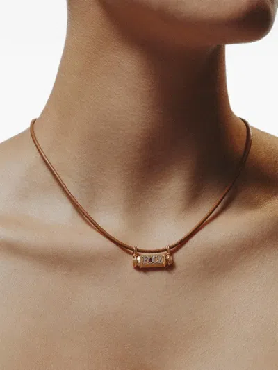 Marie Lichtenberg Locket Ruby Necklace In Gold