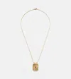 Marie Lichtenberg Love 18kt Gold Pendant Necklace With Ruby In Burgundy