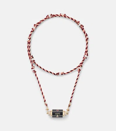 Marie Lichtenberg Love Is Blind 18kt Gold Locket Necklace With Gemstones In Pink