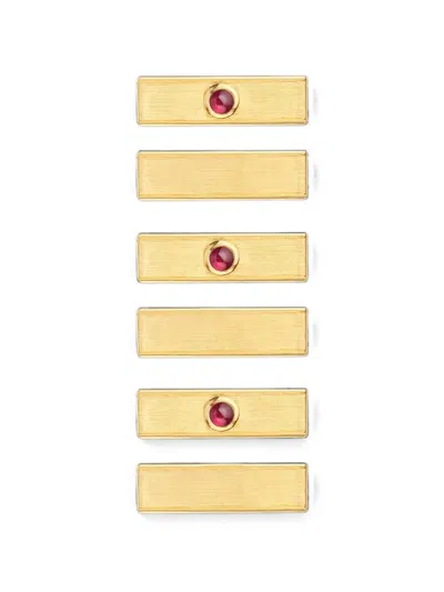 Marie Lichtenberg Micro Coco Ruby Locket Necklace In Gold