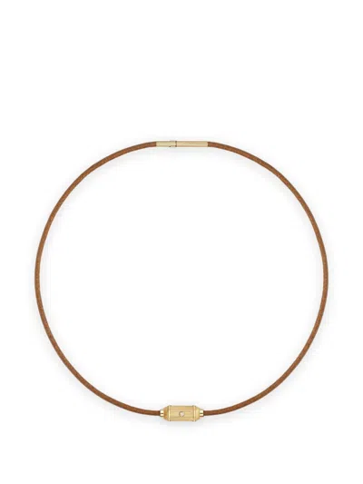 Marie Lichtenberg Micro Lasso Diamond Locket Necklace In Gold