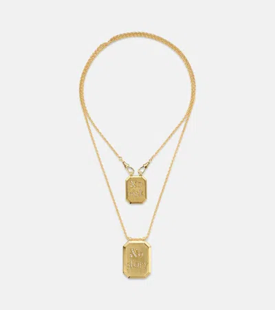 Marie Lichtenberg No Risk No Glory 18kt Gold Necklace With Diamonds