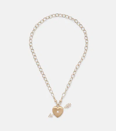 Marie Lichtenberg Rosa 18kt Gold Necklace With Diamonds