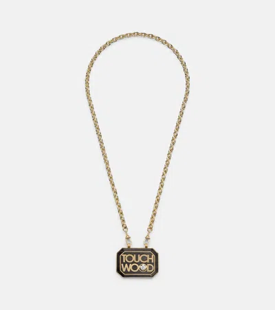 Marie Lichtenberg Scapular 18kt Gold And Ebony Pendant Necklace With Diamond