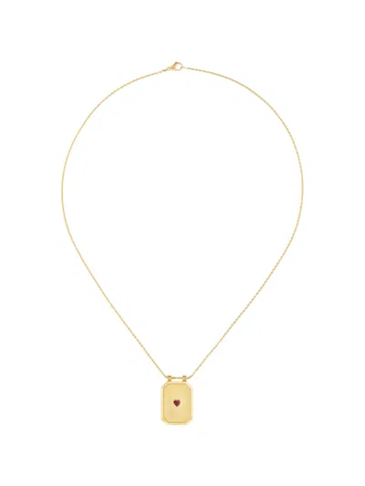 Marie Lichtenberg Scapular Love Ruby Chain Necklace In Gold