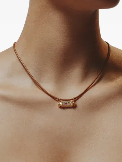 Marie Lichtenberg Smash Locket Ruby Necklace In Gold