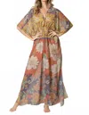 Marie M Allure Kaftan Dress In Flora Multi In Multi