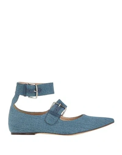 Marie Marí Woman Ballet Flats Pastel Blue Size 7 Textile Fibers