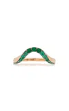 Marie Mas 18k Rose Gold Emerald Ring In Green