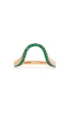 Marie Mas 18k Rose Gold Emerald Ring In Green