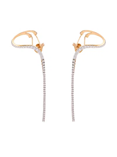 Marie Mas 18kt Rose Gold And Diamond Aurora Earrings In White