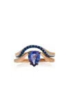 Marie Mas Armelle's 18k Rose Gold Sapphire; Tanzanite Ring In Blue