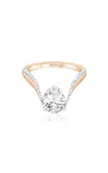 Marie Mas Aura 18k Rose Gold Diamond Ring In Pink