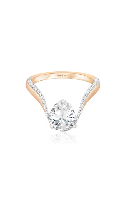 Marie Mas Aura 18k Rose Gold Diamond Ring In Pink