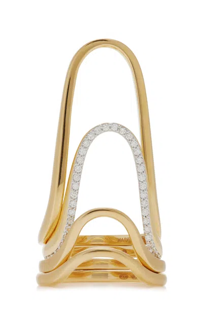 Marie Mas Claire's Set-of-four 18k Yellow Gold Diamond Rings