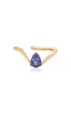 Marie Mas Comet 18k Rose Gold Tanzanite Right-side Ear Cuff In Blue