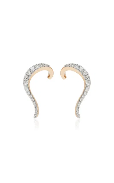 Marie Mas Halo 18k Rose Gold Diamond Earrings In Pink