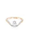 Marie Mas Halo 18k Rose Gold Diamond Ring In Pink